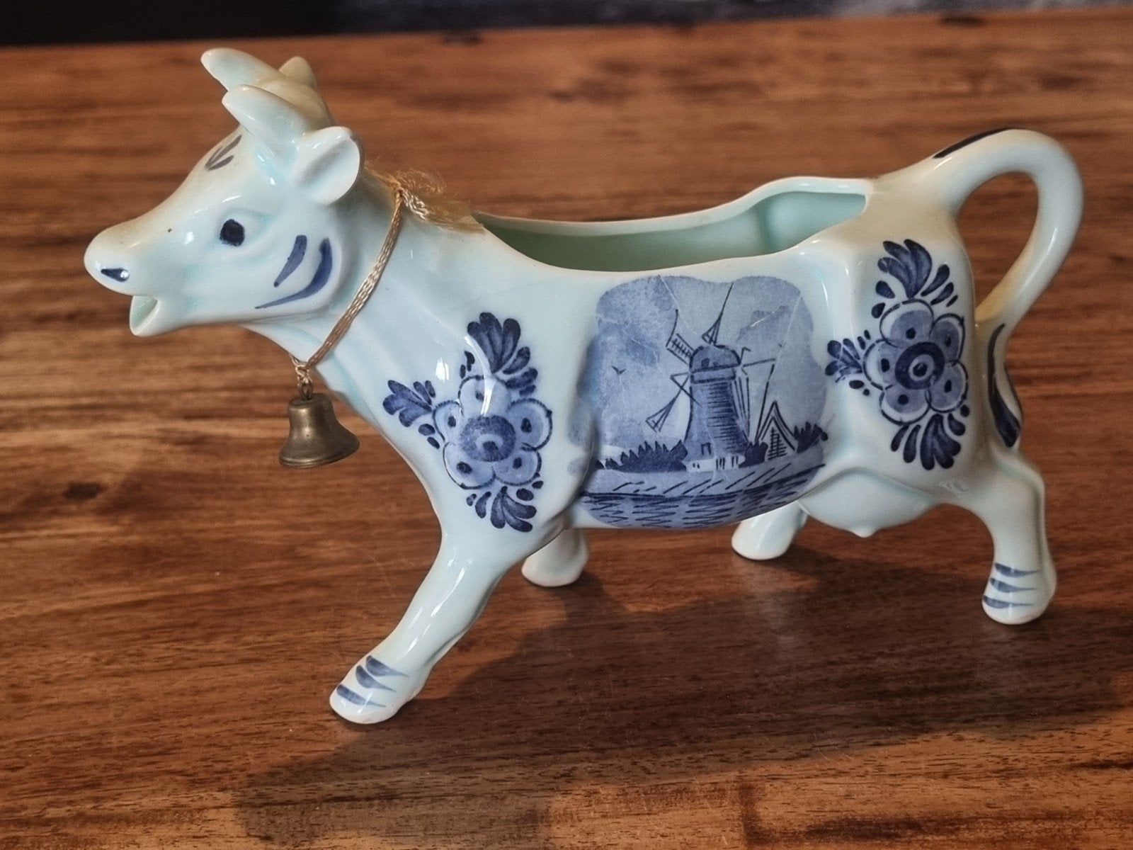 Unieke vondst Delfts blauwe melkkan in de vorm van een koe, Ophalen of Verzenden