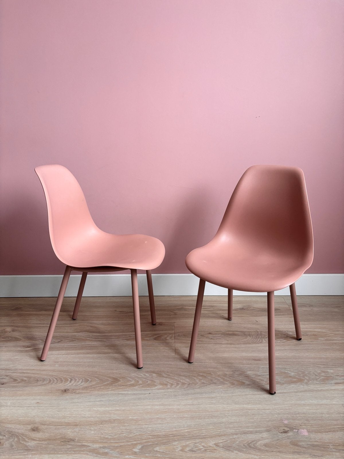 Set van 2 roze kinder stoelen - Modern design, Ophalen, Kunststof, Gebruikt, Twee
