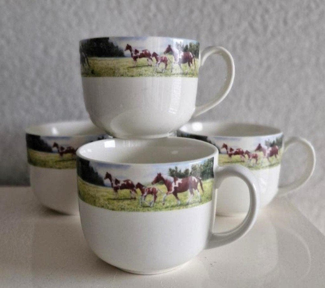 Vier Soepkommen Wiebe van der Zee Paarden, Ophalen of Verzenden, Zo goed als nieuw, Kom(men), Overige stijlen