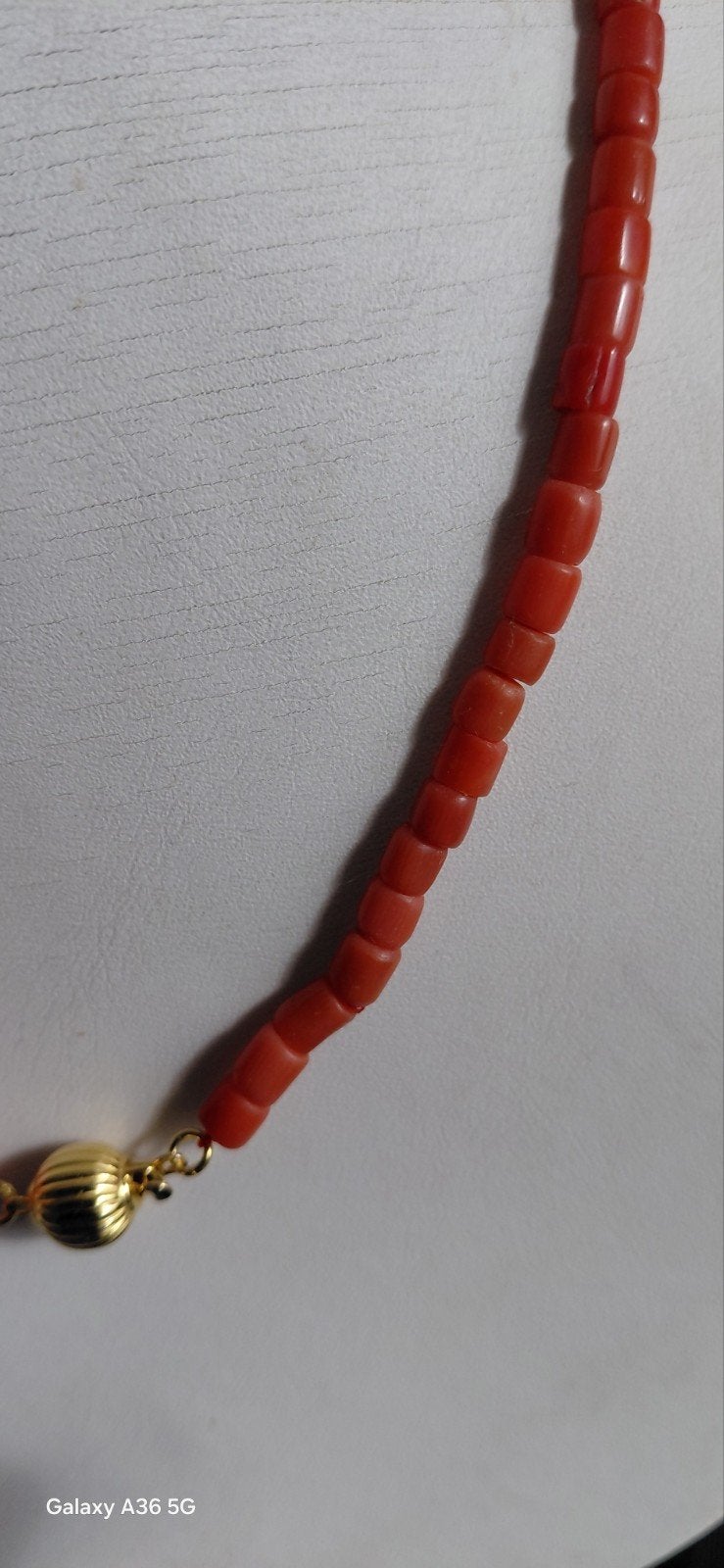bloedkoraal ketting,43 cm,antiek, Sieraden, Tassen en Uiterlijk, Verzenden, Overige materialen, Ketting, Verguld