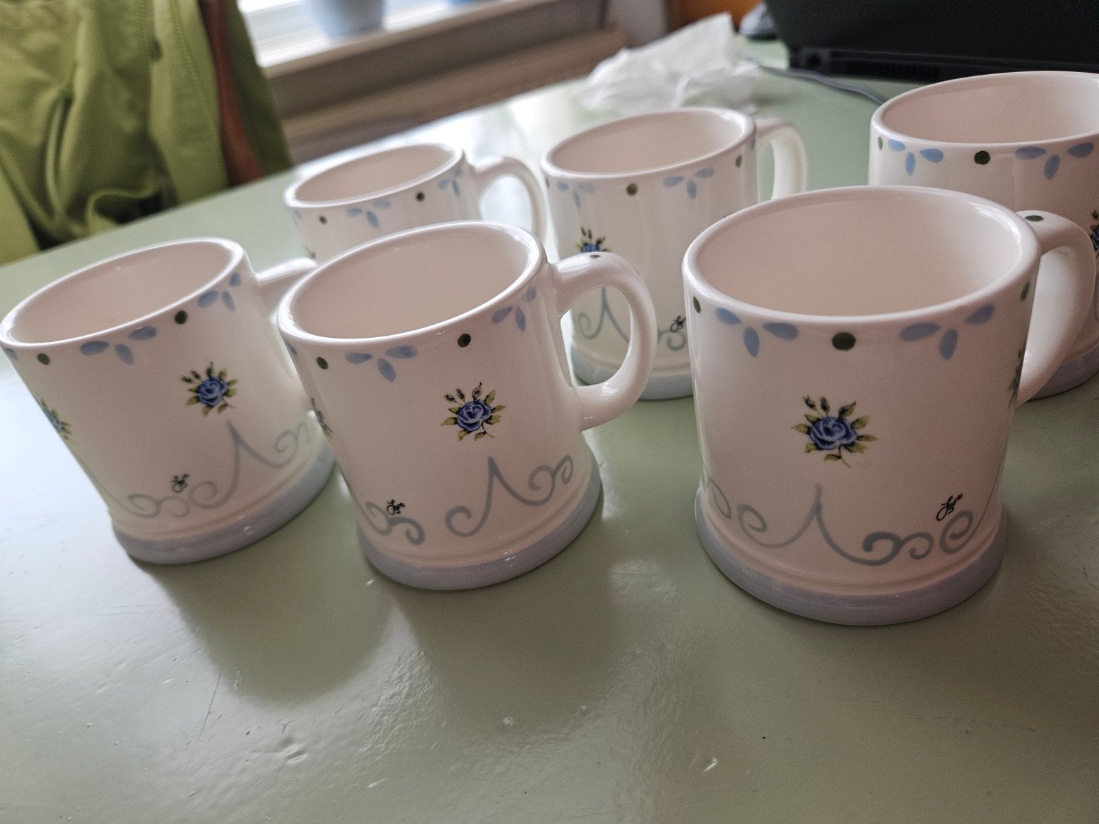 Set van 6 Jet by Ter Steege mokken met bloemmotief, Ophalen, Zo goed als nieuw, Overige stijlen, Kop(pen) en/of Schotel(s)