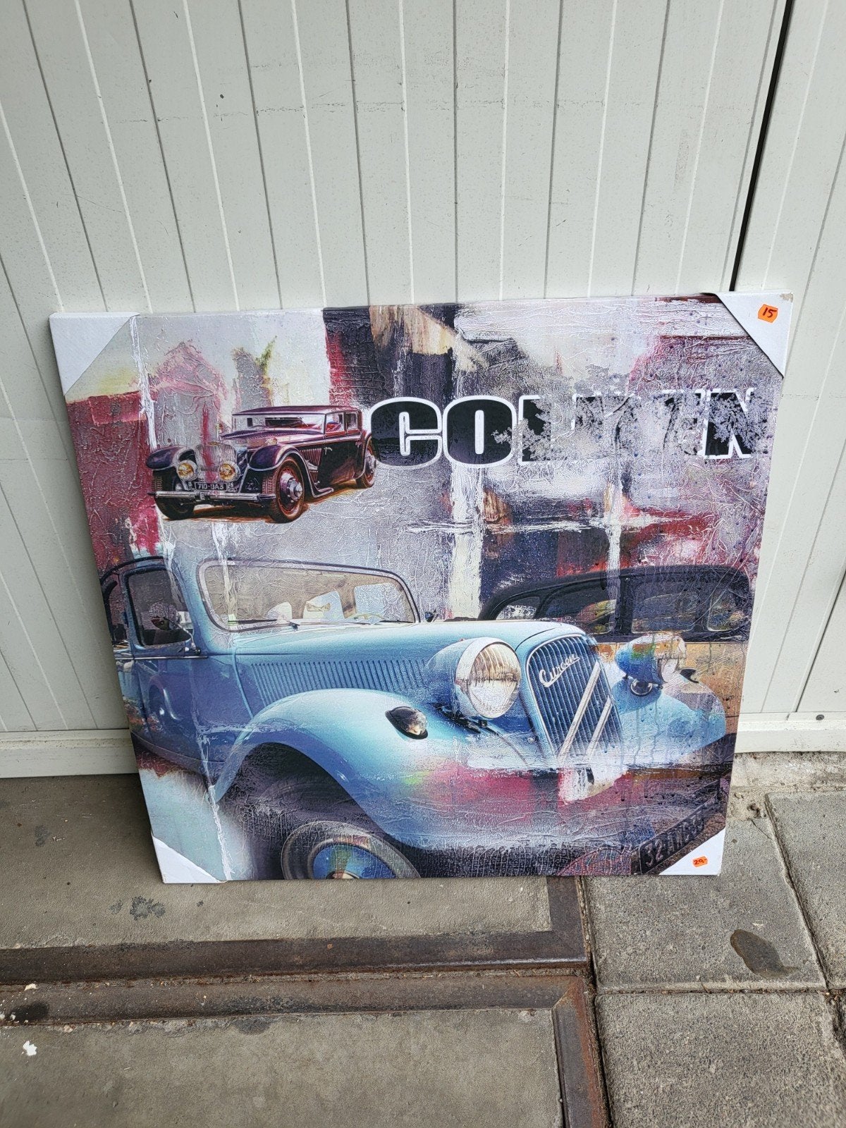 Canvas schilderij met klassieke auto's, 'COLON' thema, Ophalen, 50 – 75, Nieuw, Schilderij