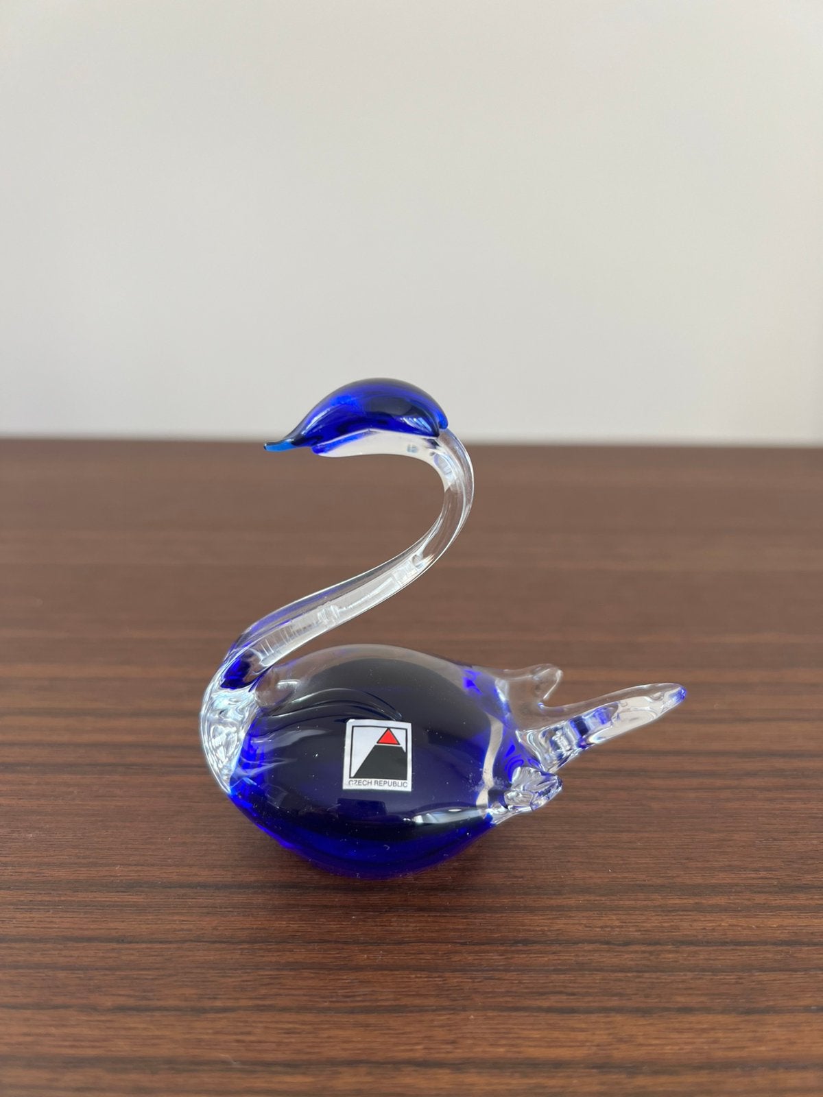Tjechisch glas glaskunst blauw zwaan, Ophalen of Verzenden