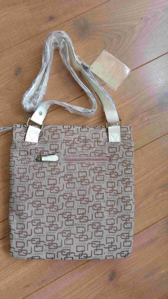 MOOIE bruin/beige schoudertas David Jones Collection - nieuw, Ophalen of Verzenden, Nieuw, Beige, Overige merken