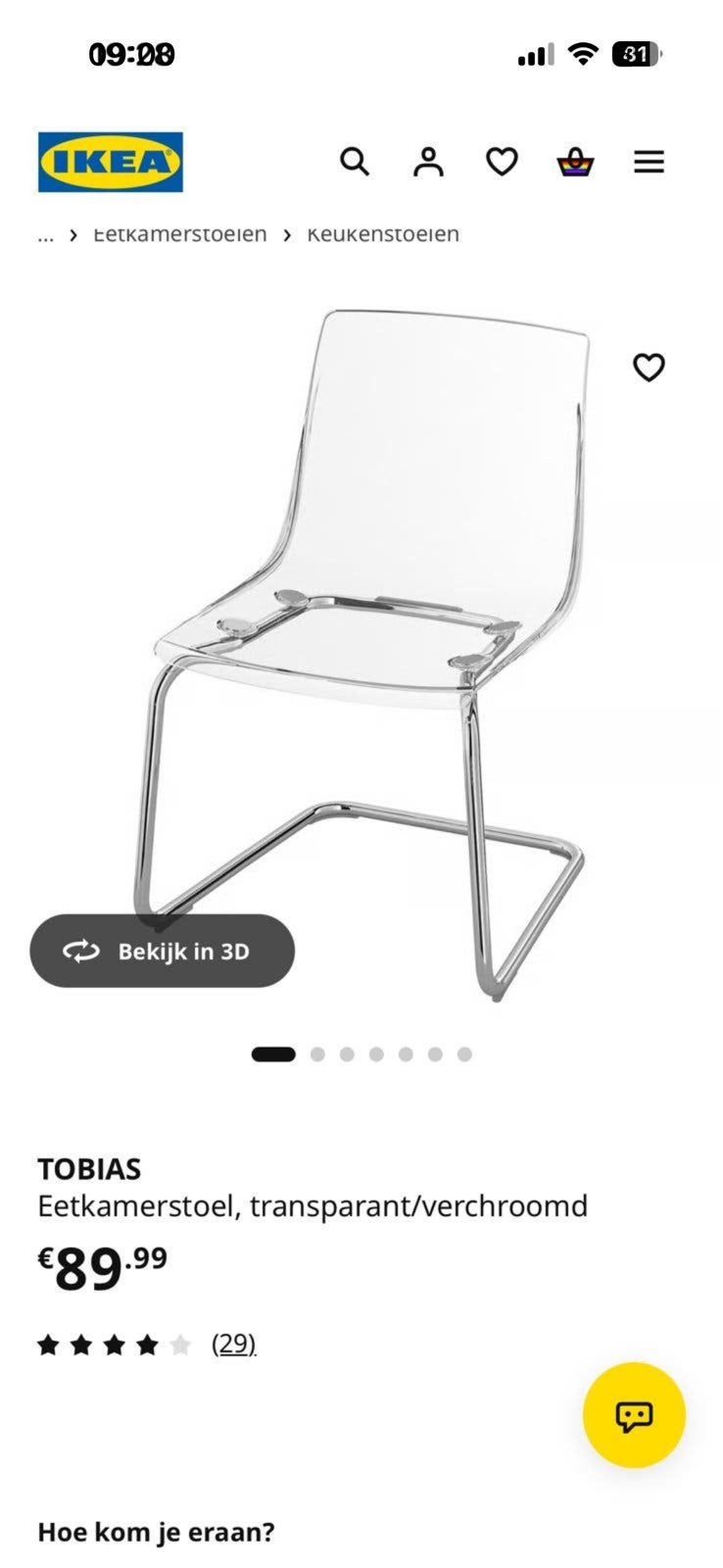 IKEA stoel Tobias, Ophalen, Gebruikt, Twee