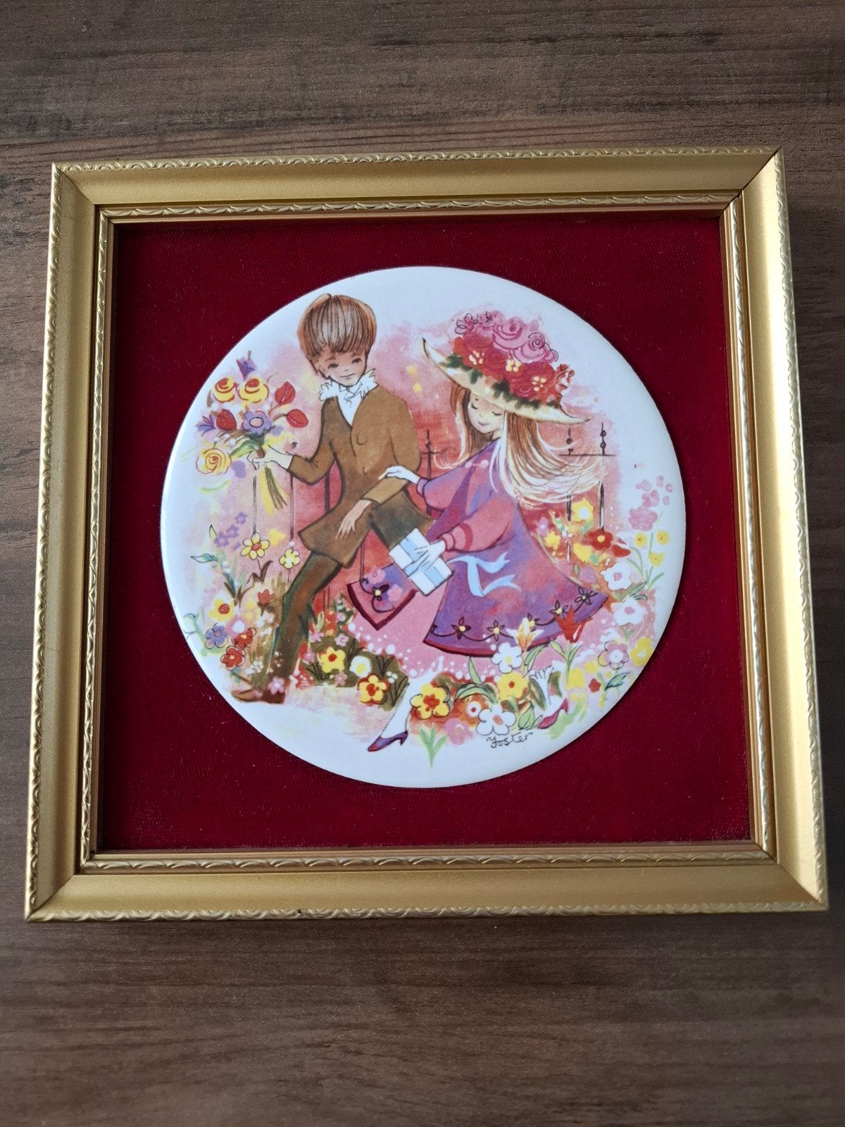 Vintage Staffordshire Keramiek 'Boy Meets Girl' Plaat, Ophalen of Verzenden