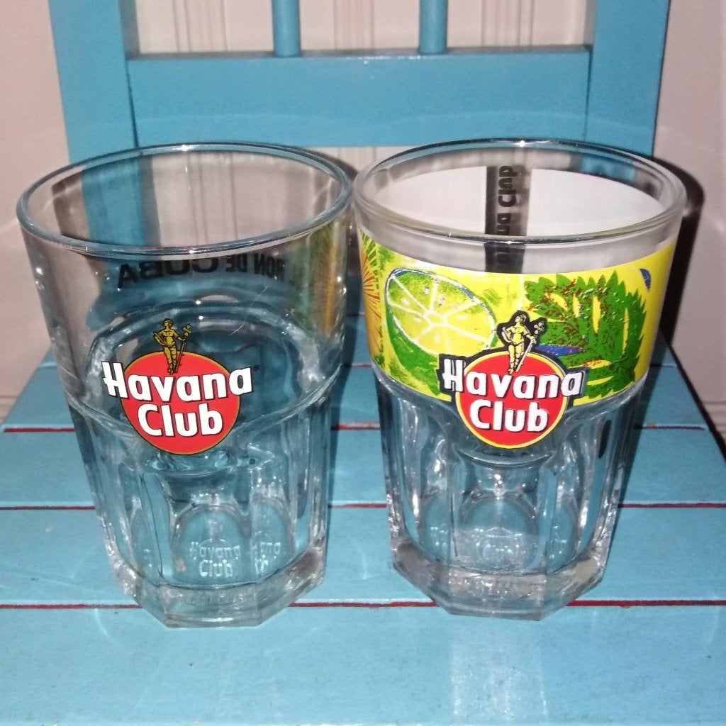 Havana club rum glazen 2 stuks, Verzamelen, Ophalen, Zo goed als nieuw, Overige typen