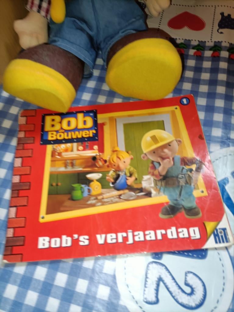 Oude Bob de Bouwer knuffel 36 cm groot vintage + boekje, Kinderen en Baby's, Speelgoed | Knuffels en Pluche, Ophalen of Verzenden