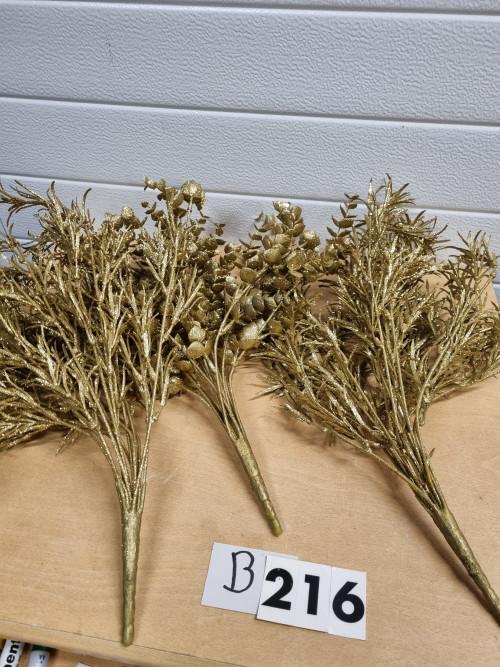 B216 kerst decoratie takken goud glitter, Ophalen of Verzenden, 'T Olde Gre-j, Info@toldegrej.nl, Endepoelstraat 20f Didam