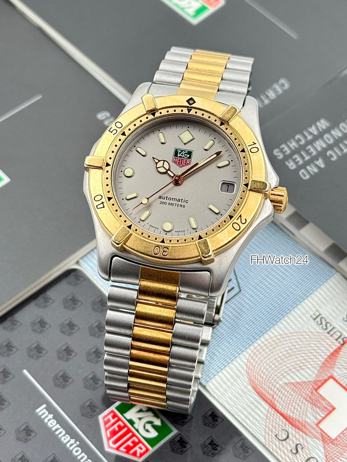 TAG Heuer Professional 2000 665.006F. Compleet 1998., Sieraden, Tassen en Uiterlijk, Horloges | Heren, Staal, TAG Heuer, Gebruikt