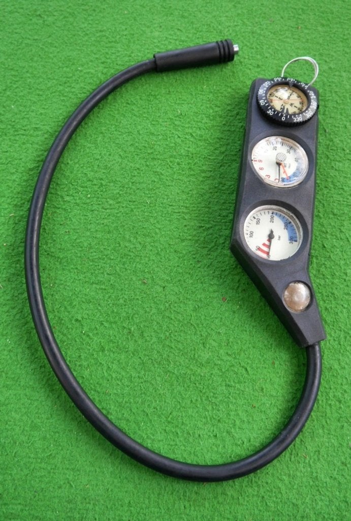 3-delig Console met manometer, kompas en dieptemeter, Ophalen of Verzenden, Gebruikt, Overige typen