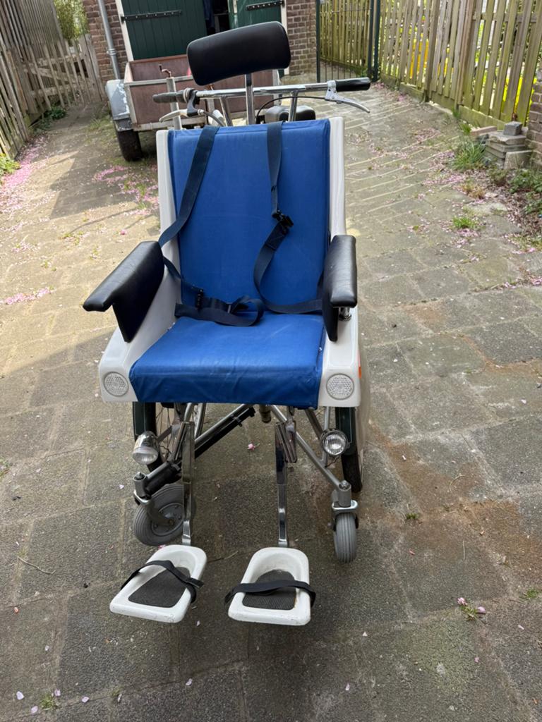 Rolstoelfiets Q-pair van raam, Ophalen of Verzenden, Inklapbaar, Gebruikt, Handbewogen rolstoel