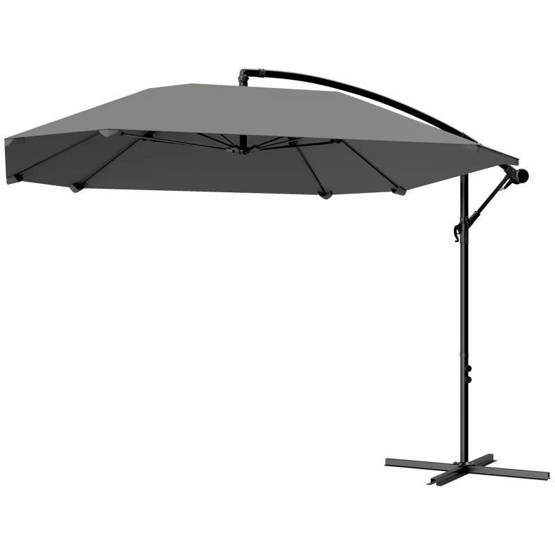 Zweefparasol Grijs - Kantelbaar & Verstelbaar NIEUW IN DOOS, Kantelbaar, Nieuw, Ophalen of Verzenden, Zweefparasol