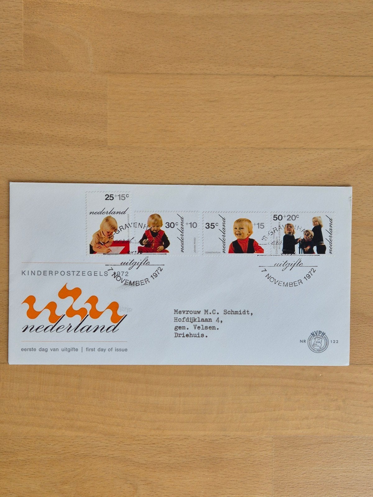 FDC 1972 Nederland kinderpostzegels, Ophalen of Verzenden, Beschreven, Nederland