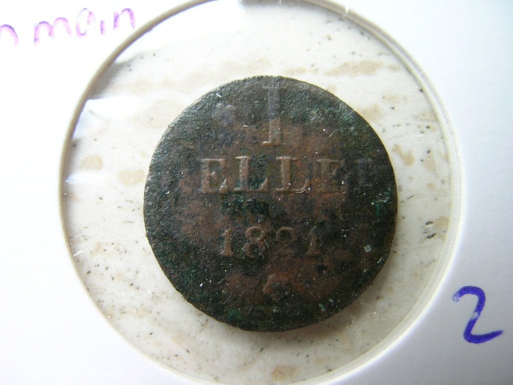 Heller 1821 Frankfurt am Main (nr 2), Ophalen of Verzenden, Duitsland, Losse munt
