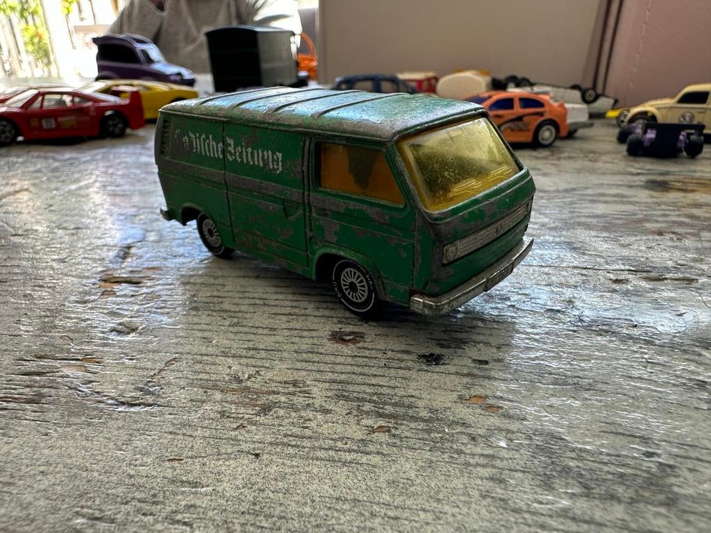 Vintage Matchbox VW Bus 'Deutsche Zeitung', Ophalen of Verzenden, Gebruikt, Bus of Vrachtwagen