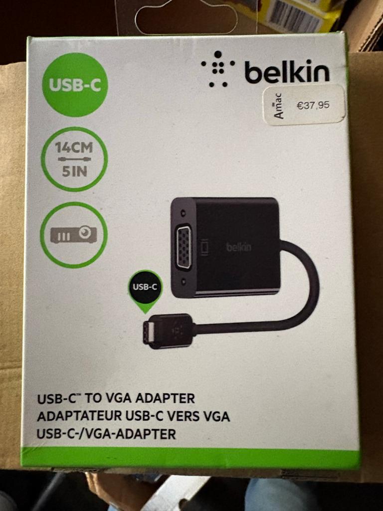 Belkin USB-C naar VGA Adapter voor Monitor, Ophalen of Verzenden, Nieuw
