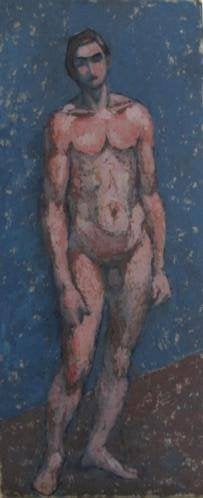 == mannelijk naakt == c a 1940 ==, Antiek en Kunst, Ophalen of Verzenden