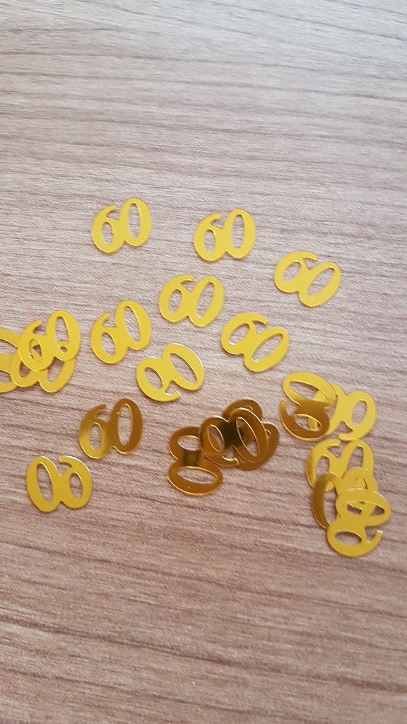 Confetti cijfers 60, Ophalen of Verzenden, Zo goed als nieuw, Versiering, Verjaardag