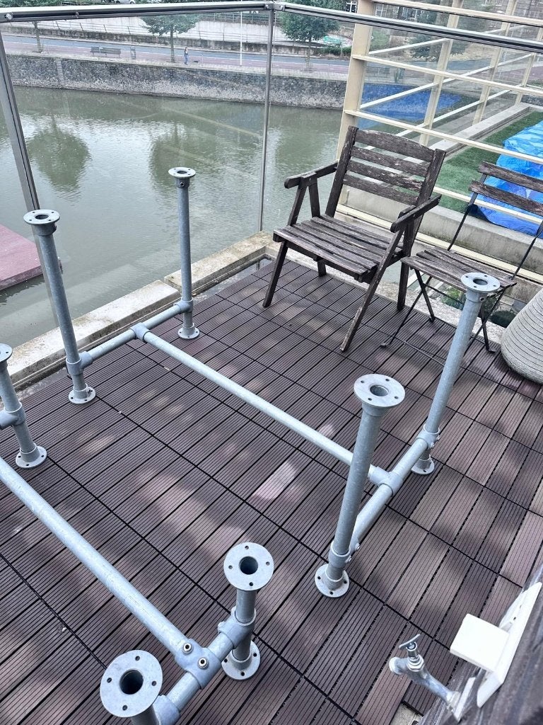 Buitentafel met bankje, Ophalen, Gebruikt, Rechthoekig, Aluminium