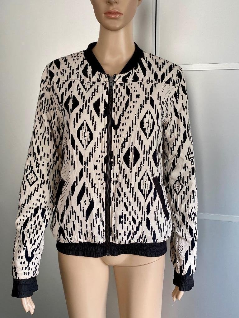H865 Dubbelzijdig jasje maat S=36 jack vest zwart/wit, Only, Zwart, Ophalen of Verzenden, Zo goed als nieuw