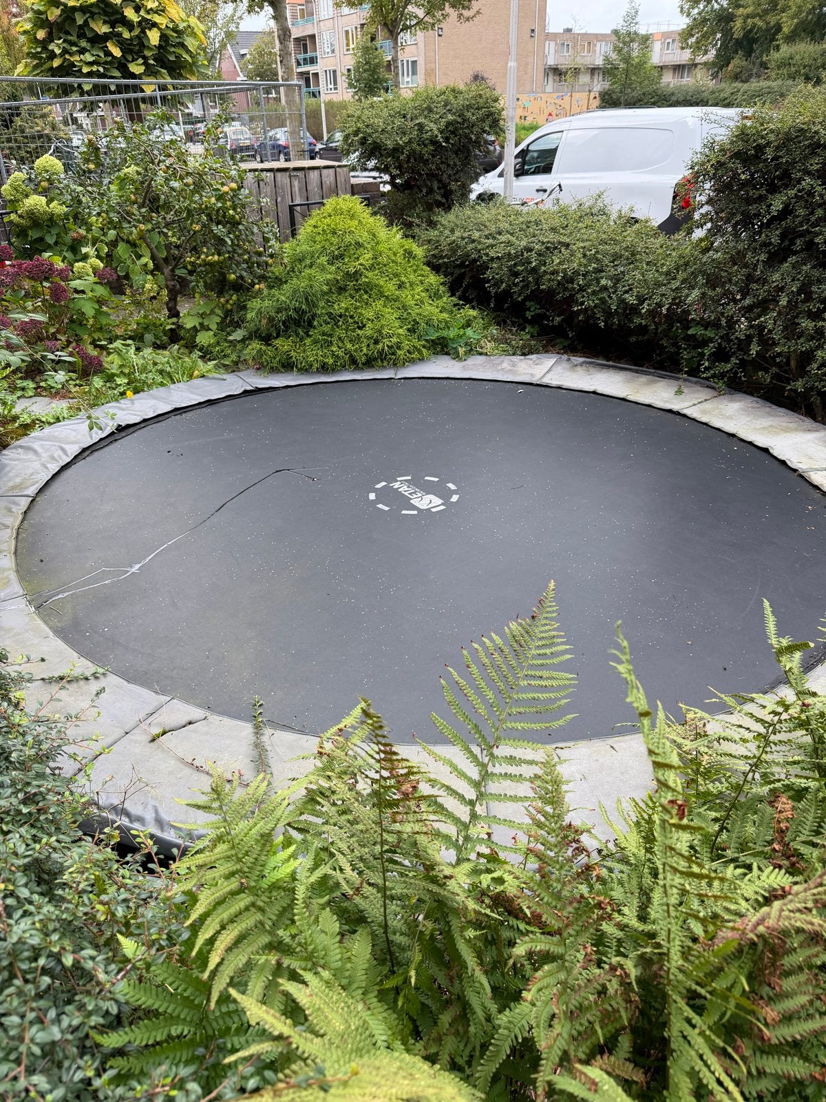 GRATIS Etan inground trampoline 427 cm doorsnede, Ophalen, Gebruikt
