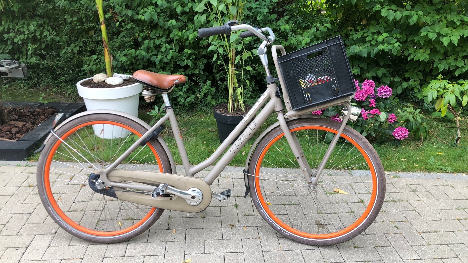 Gazelle damesfiets, 47 tot 50 cm, Ophalen, Gebruikt, Terugtraprem