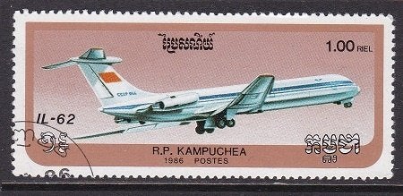 4171 – Cambodja michel 814 gestempeld , McDonnell Douglas DC, Verzenden, Gestempeld, Oost-Azië