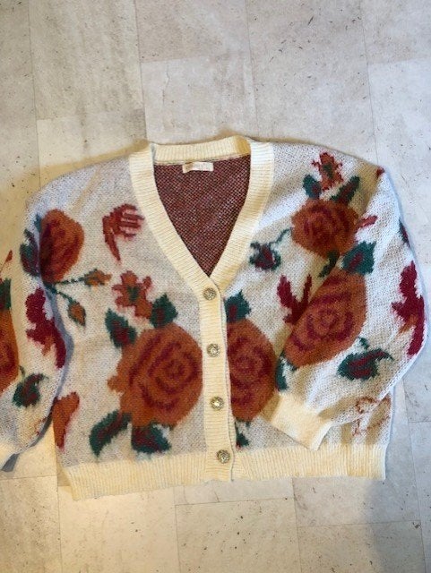 VERKOCHT V) U1 exquis's prachig mooi en warm vest met rozen, Overige kleuren, Verzenden, Maat 46/48 (XL) of groter, Zo goed als nieuw