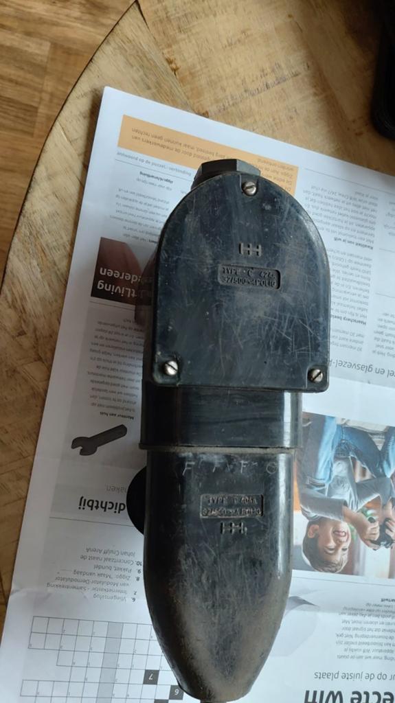 Vintage industriële stekker en stopcontact set, Doe-het-zelf en Verbouw, Elektra en Kabels, Ophalen of Verzenden, Gebruikt, Stekker