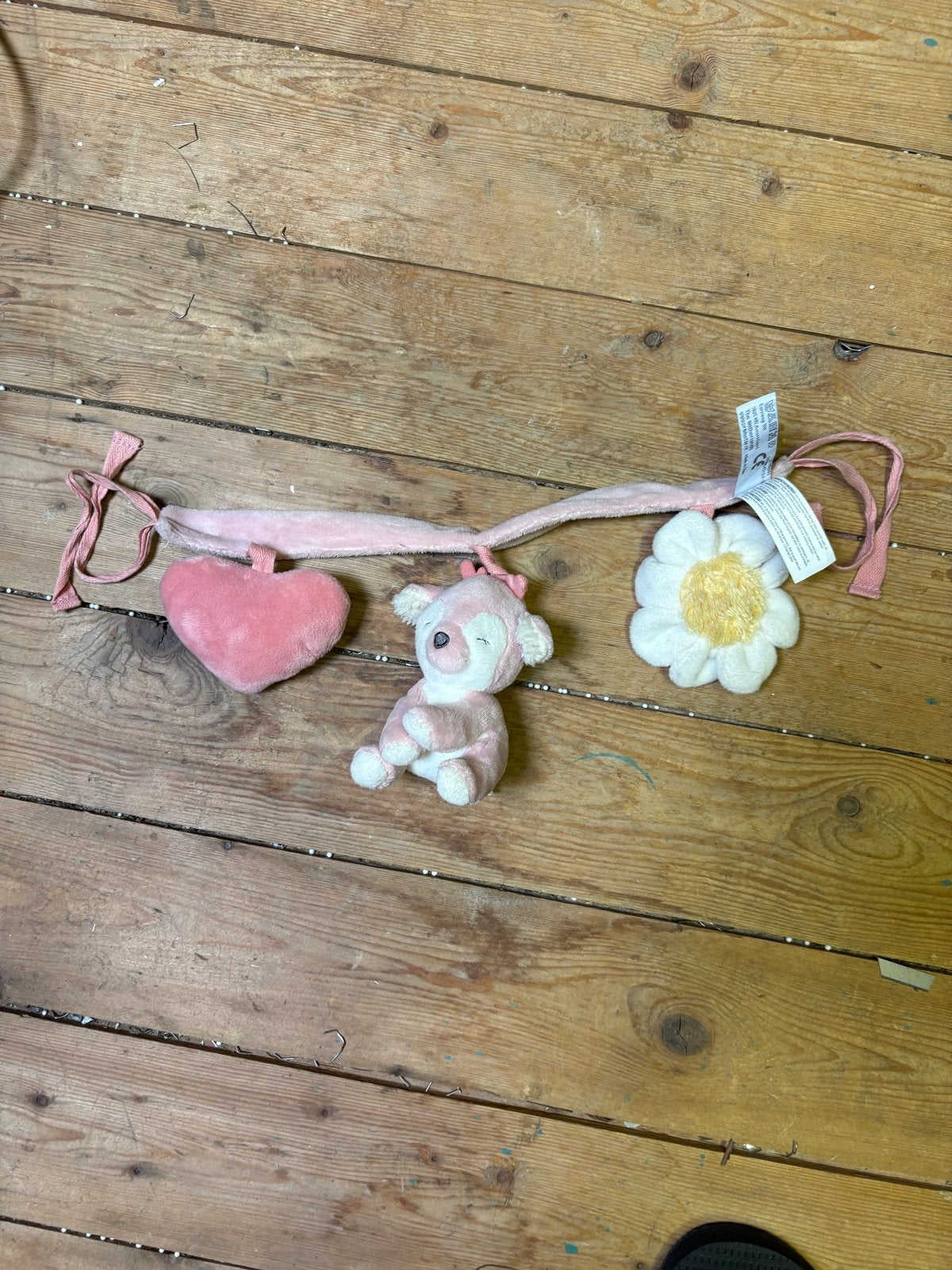 Roze baby mobiel met hartje, koala en bloem, Ophalen, Zo goed als nieuw, Mobiel