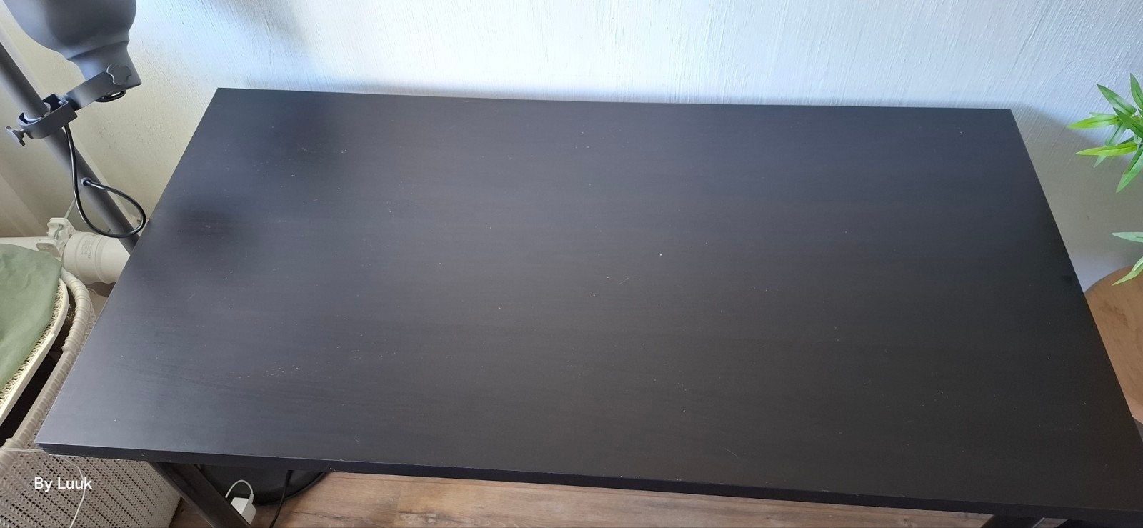 IKEA Linnmon Bureau 120x60cm met verstelbare poten, Zwart, Gebruikt, 120 cm, Hout