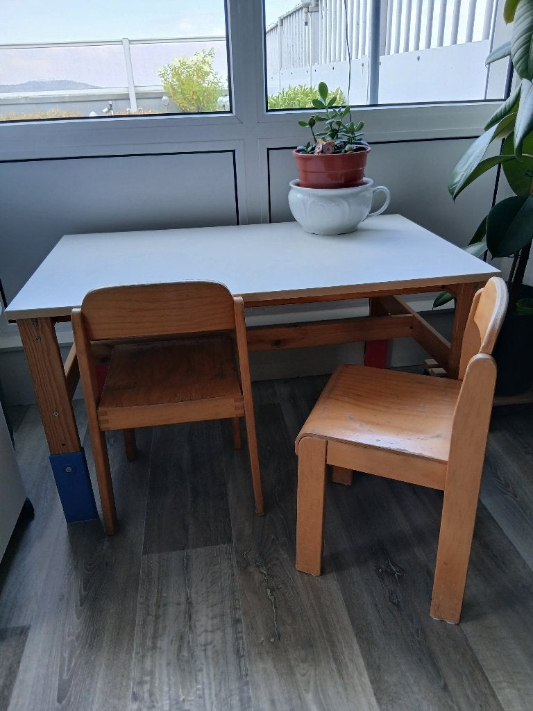 Kindertafeltje met stoeltjes, tafeltje te verlagen, Kinderen en Baby's, Kinderkamer | Tafels en Stoelen, Ophalen, Gebruikt, Tafel(s) en Stoel(en)