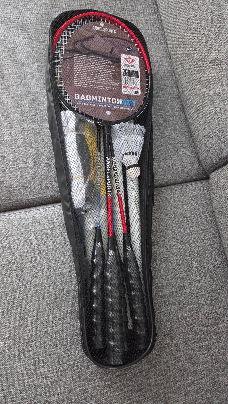 Complete Badminton Set: 4 Rackets, 2 Shuttles, Net & Stand, Ophalen of Verzenden, Gebruikt, Racket(s)
