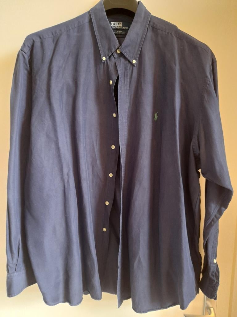 Polo Ralph Lauren overhemd - Zijde/Linnen - XXL, Blauw, Ophalen of Verzenden, Overige halswijdtes, Polo Ralph Lauren