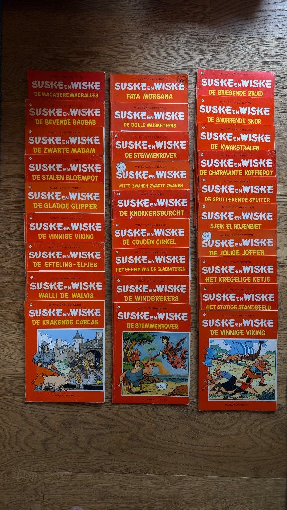 Suske en Wiske rode reeks 28 albums inclusief eerste drukken, Gelezen, Willy Vandersteen, Ophalen of Verzenden, Meerdere stripboeken