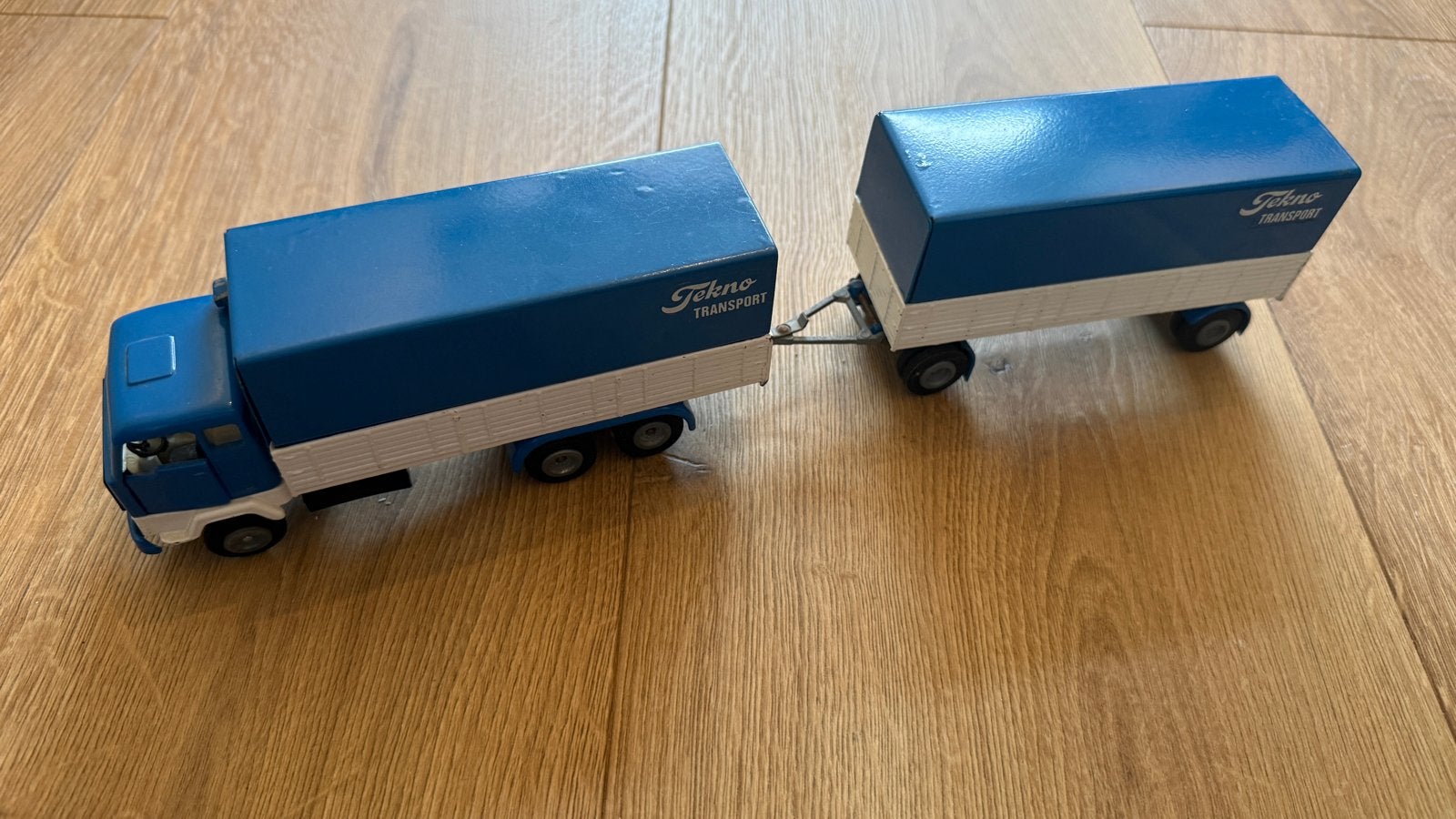 Vintage Tekno Transport Vrachtwagen met Aanhanger, Ophalen of Verzenden, Gebruikt
