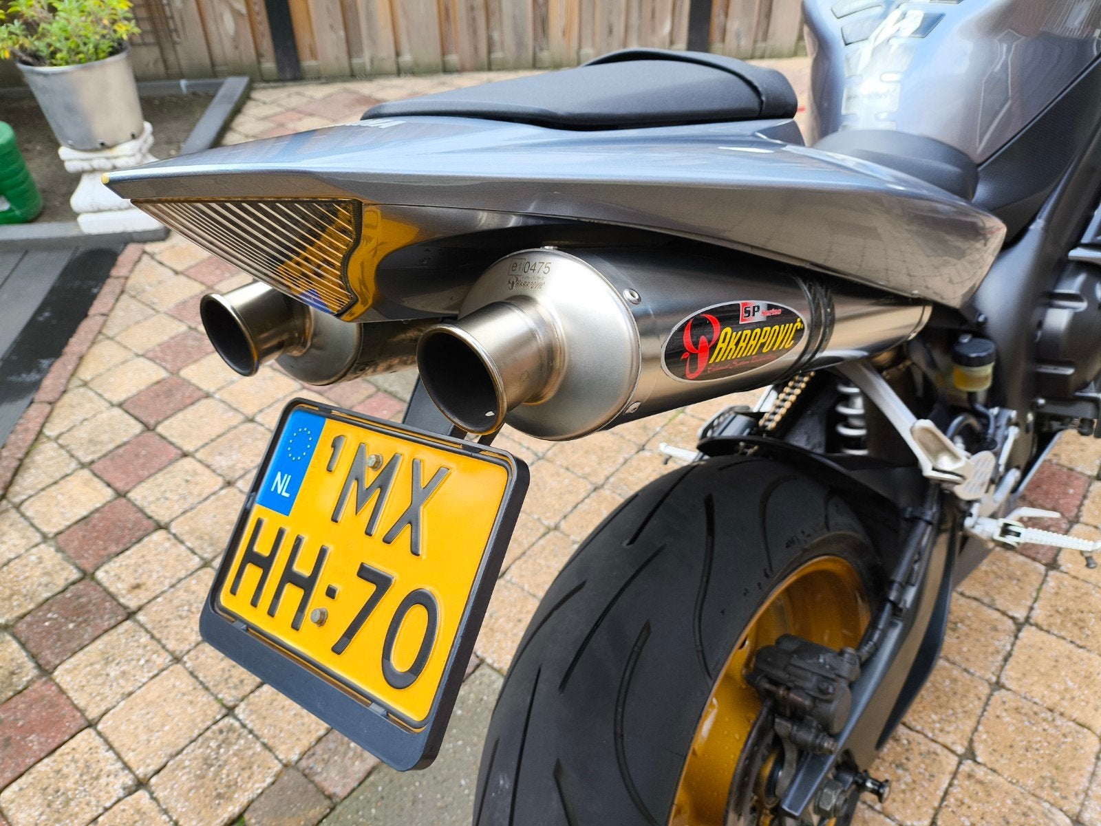 Yamaha R1 Akrapovic Titanium Uitlaat, Ophalen of Verzenden, Gebruikt
