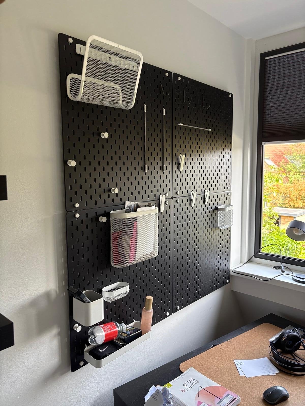 IKEA Skadis wandbord zwart 4x met accessoires, Ophalen, Zo goed als nieuw