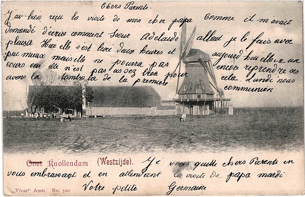 700854 Oost-Knollendam NH 1905 Molen de Vlijt Gelopen, Ophalen of Verzenden, Voor 1920, Gelopen, Noord-Holland