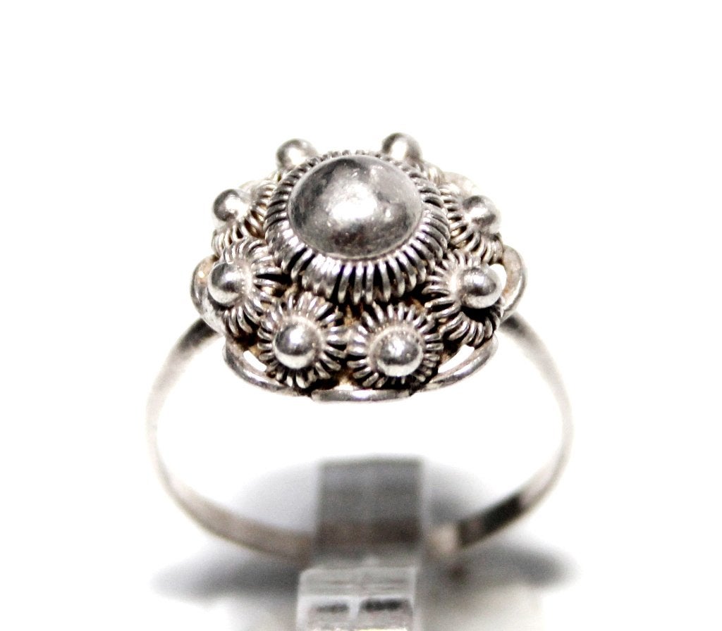 Schitterende Zilveren Zeeuwse Knop Ring, Sieraden, Tassen en Uiterlijk, Antieke sieraden, Ophalen of Verzenden, Zilver, Ring