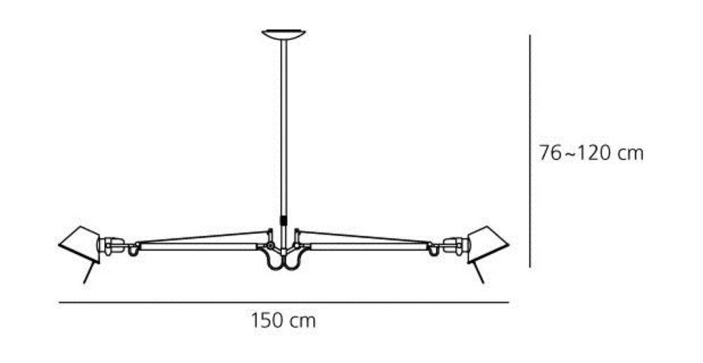 Artemide Tolomeo Mega Sospensione - Design hanglamp, Huis en Inrichting, Lampen | Hanglampen, Ophalen, Zo goed als nieuw, Metaal
