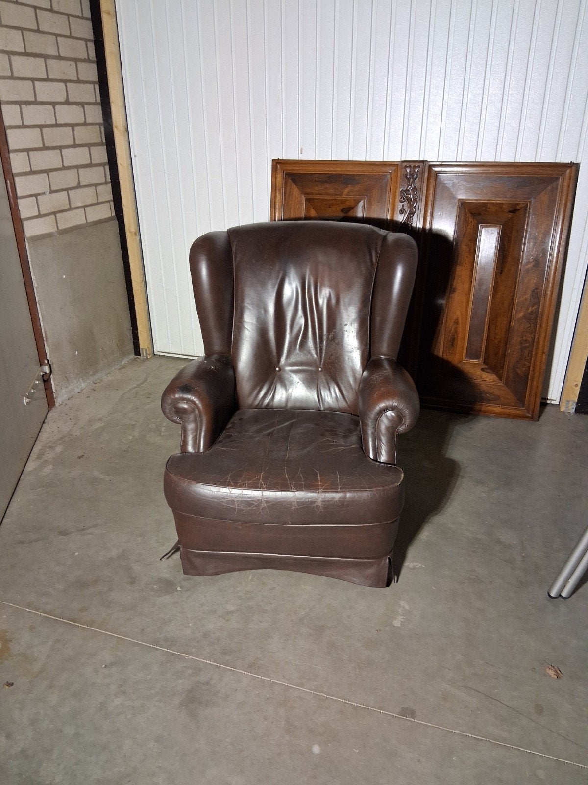Klassieke (schapen?)leren oorfauteuil, Ophalen
