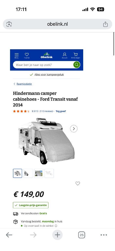 Hinderman Camper cabinehoes Ford Camper, Caravans en Kamperen, Ophalen, Gebruikt