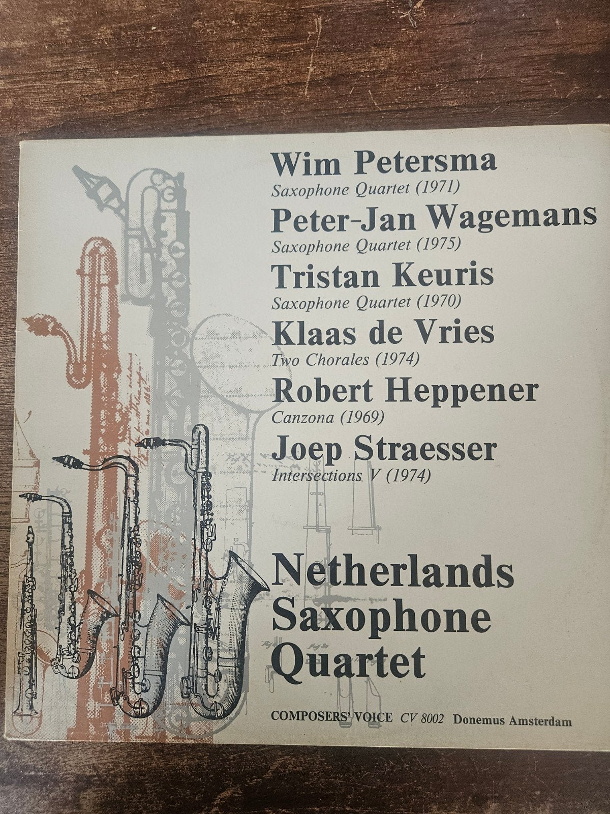 Netherlands Saxophone Quartet - Composers' Voice CV 8002, Ophalen of Verzenden, Gebruikt, 12 inch, Kamermuziek