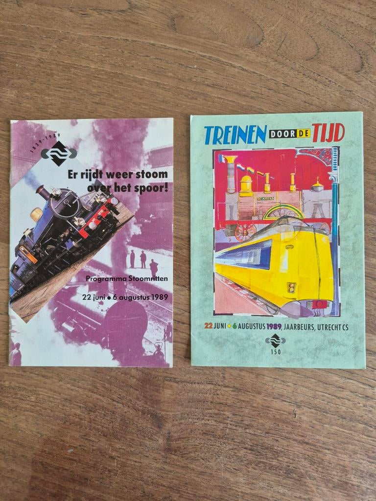 2x NS Treinen Door De Tijd Programma Boekjes 1989, Ophalen of Verzenden, Gebruikt, Trein, Boek of Tijdschrift