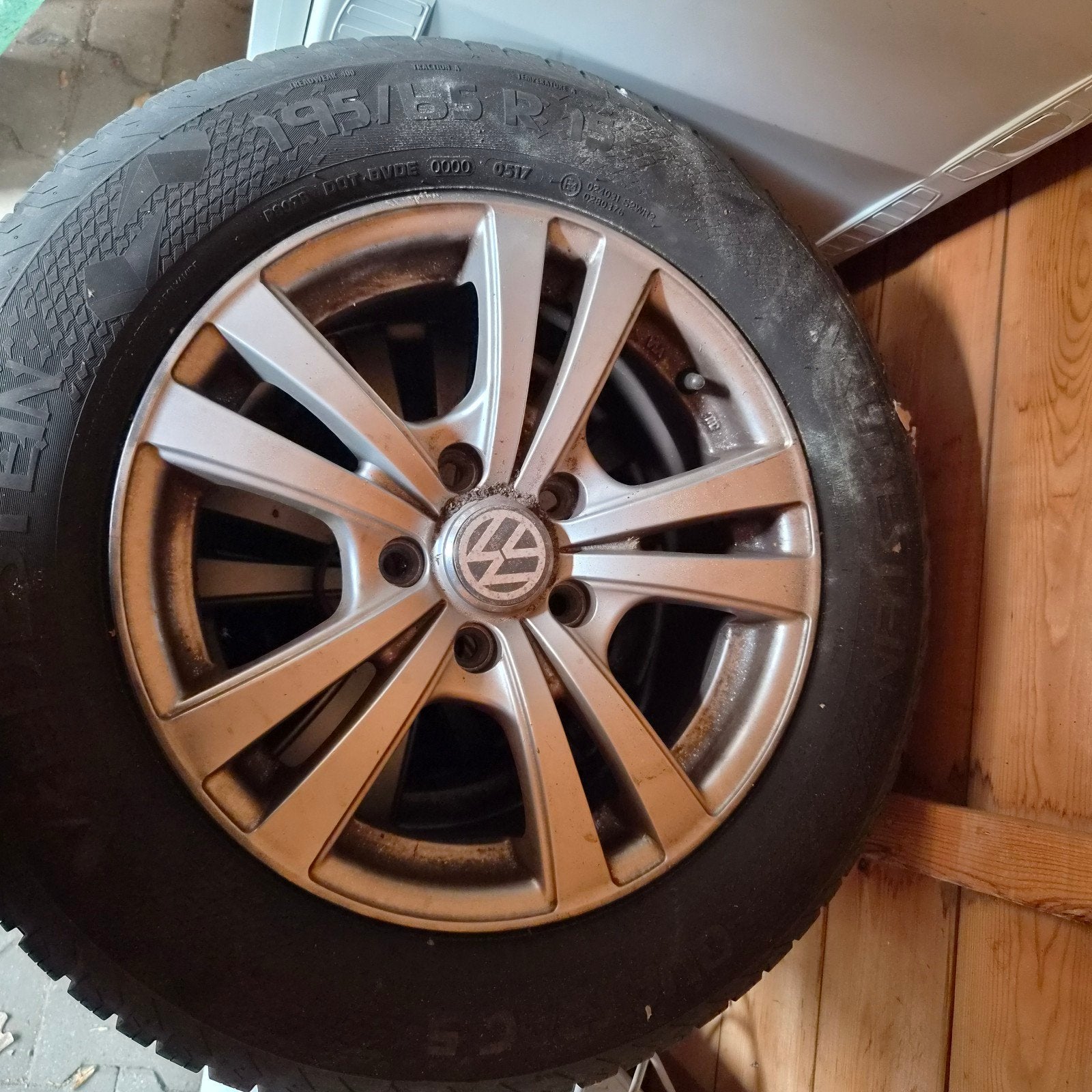 Gebruikte All Season banden met velgen - 195/65 R15, Auto diversen, Ophalen of Verzenden, Gebruikt