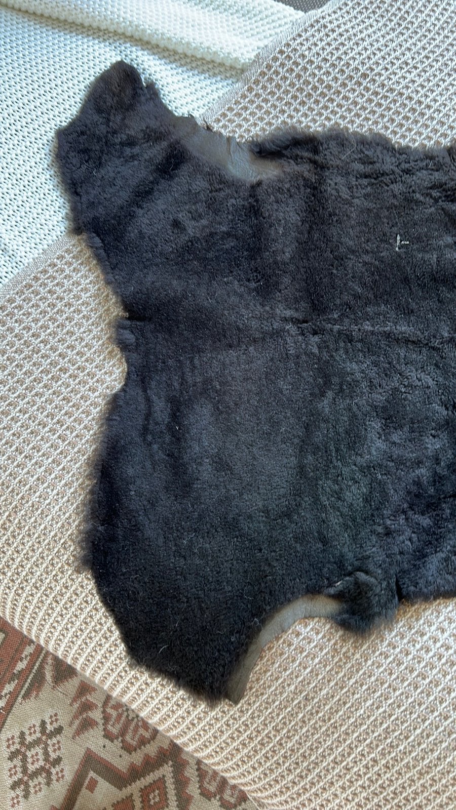 Kalfsleren zachte donkerbruine huid 0,42 m2 70 cm x 50 cm, Huis en Inrichting, Ophalen, Gebruikt