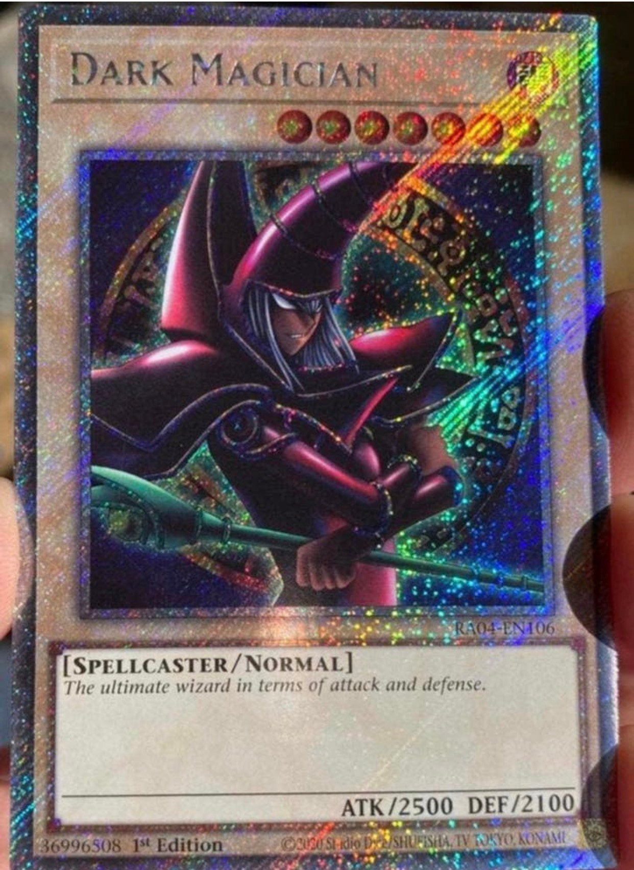 Yu-Gi-Oh! Alternate Dark Magician RA04 1st Edition !, Ophalen of Verzenden, Zo goed als nieuw, Losse kaart, Foil