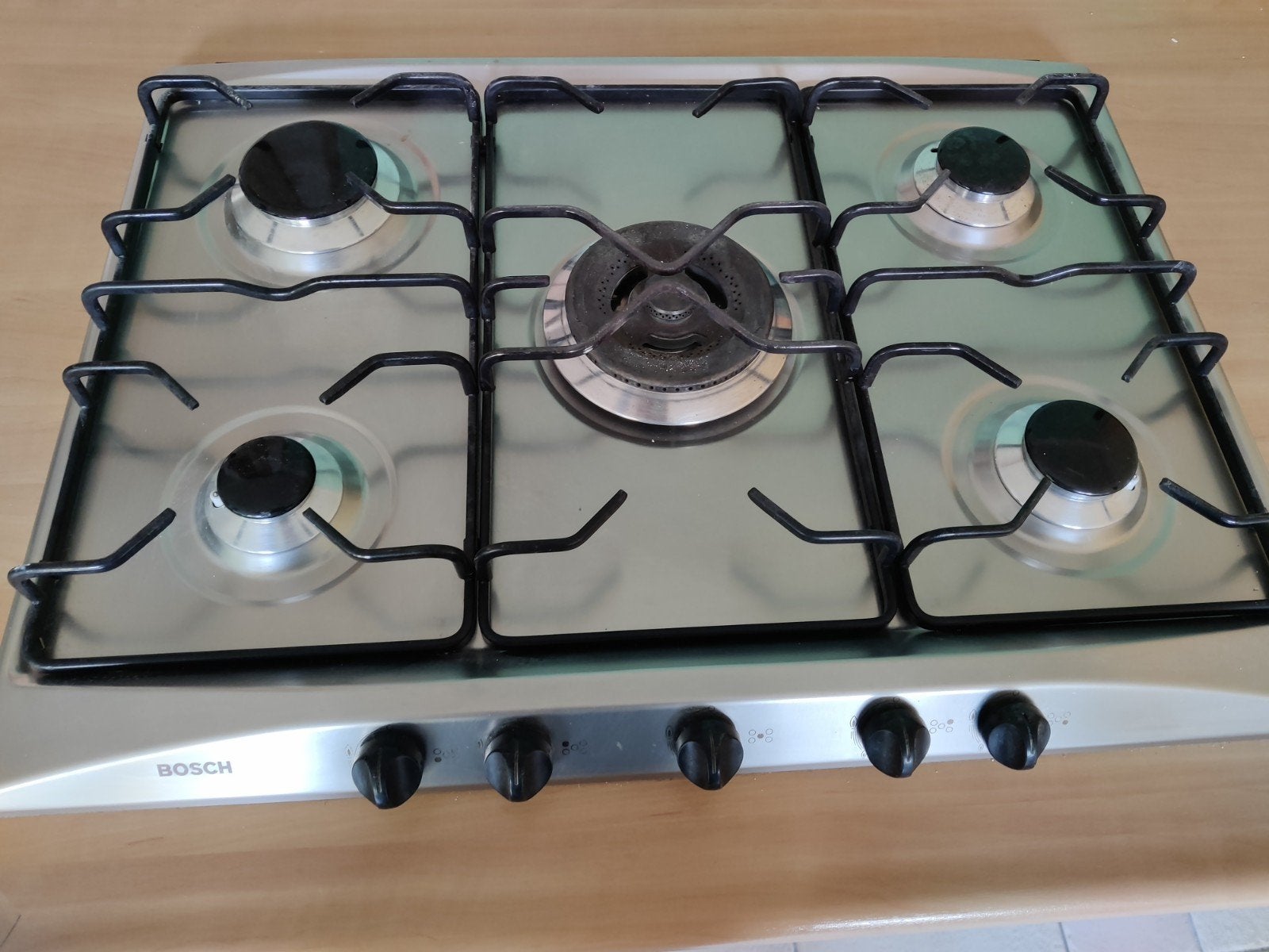 Bosch gas kookplaat 5 pits met elektrische ontsteking, Ophalen, Gebruikt, Gas, 5 kookzones of meer